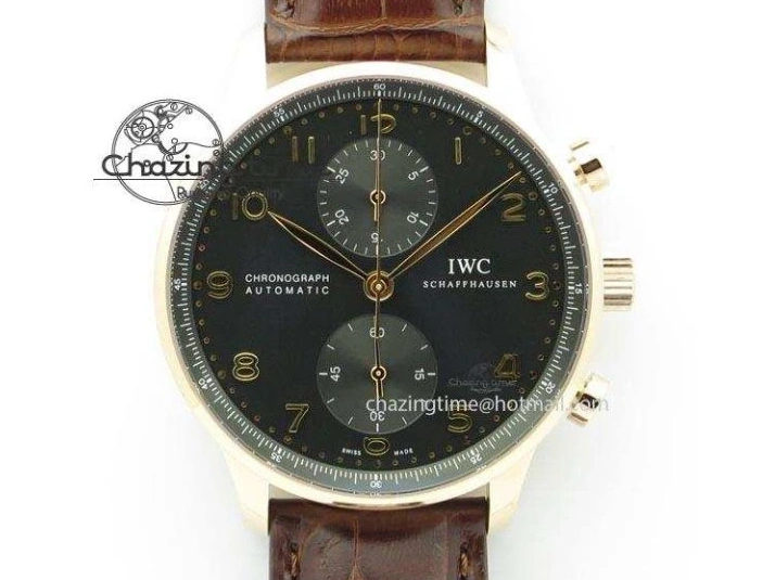 MIROTIME 0328 Portuguese Real PR Real Annual Calendar IW5035 YLF 1:1 Best Edition Black Dial On Leather Strap A Soft 7240